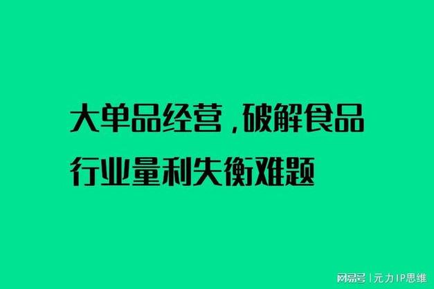 大单品经营,破解食品行业量利失衡难题